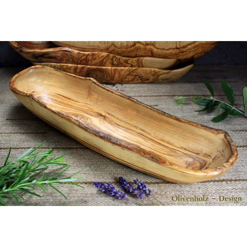 Baguetteschale Brotschale Olivenschale aus Olivenholz Schale Holz 40 cm