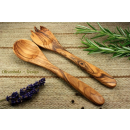 Salatbesteck aus Olivenholz 20 cm Holz Olivenholz