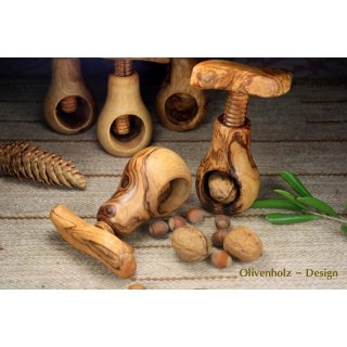 Nussknacker aus Olivenholz Nussschraube Holz