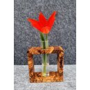Blumenvase aus Olivenholz