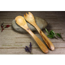 Salatbesteck aus Olivenholz 30 cm mit wenig Maserung