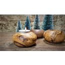 Kerzenständer Teelicht aus Olivenholz  XL