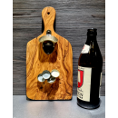 Wandflaschenöffner magnetisch aus Olivenholz