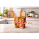 Salz- & Pfefferstreuer aus Olivenholz (2er Set, 8 x 4...