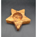 Kerzenständer Teelicht aus Olivenholz  Stern