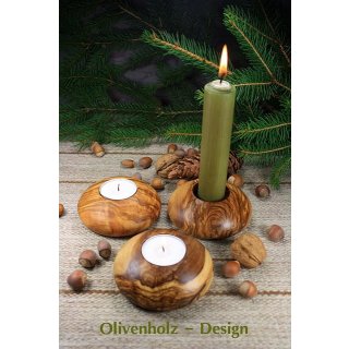 Kerzenständer Teelicht aus Olivenholz  